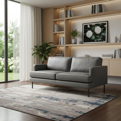 Gray Faux Leather Sofa