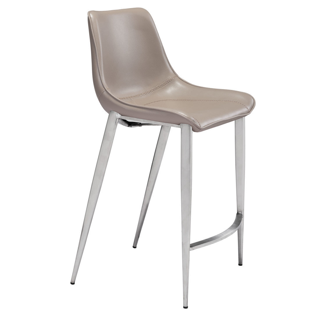 Gray & Silver Steel Low Back Counter Height Bar Chairs - Set of 2