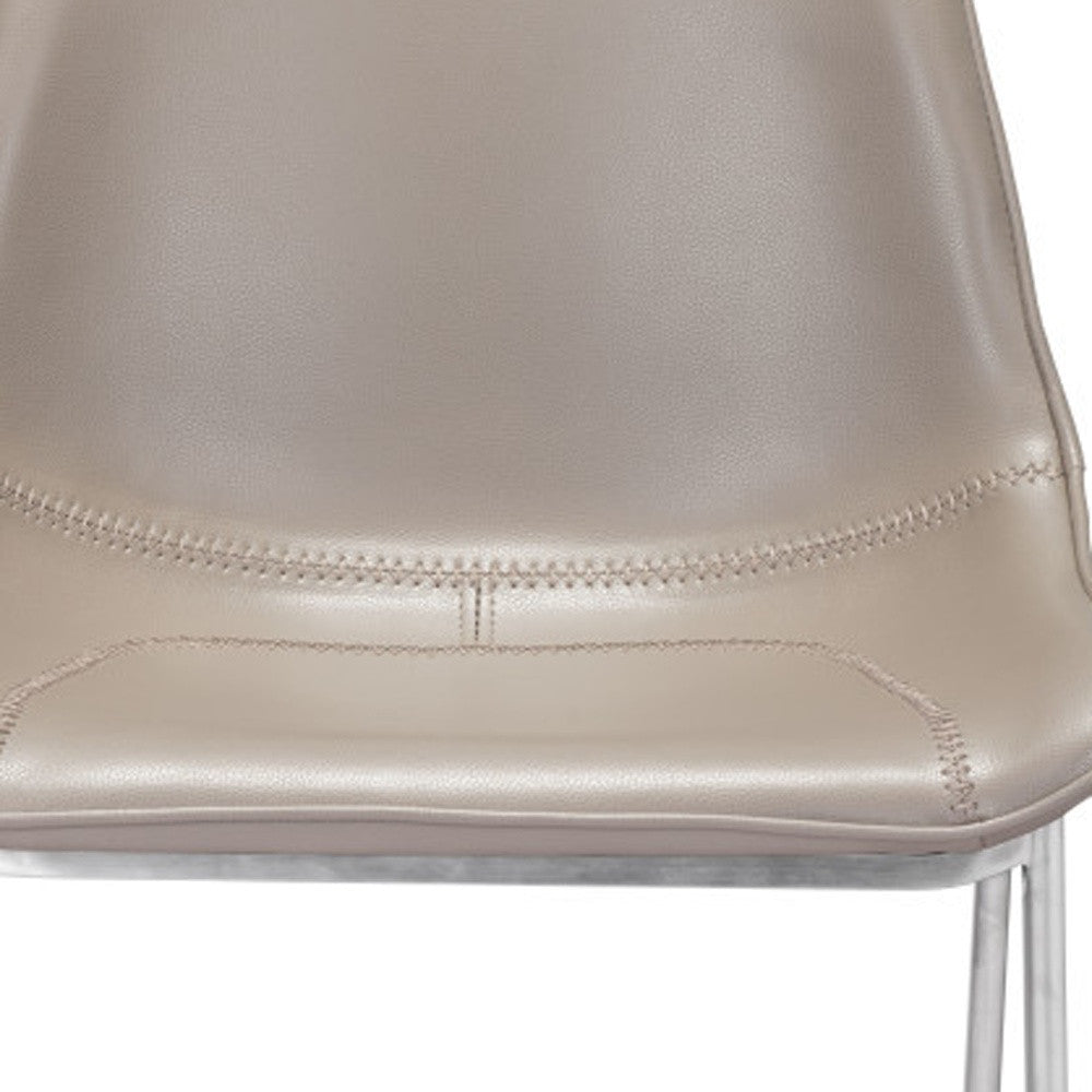 Gray & Silver Steel Low Back Counter Height Bar Chairs - Set of 2