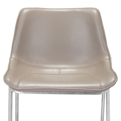 Gray & Silver Steel Low Back Counter Height Bar Chairs - Set of 2