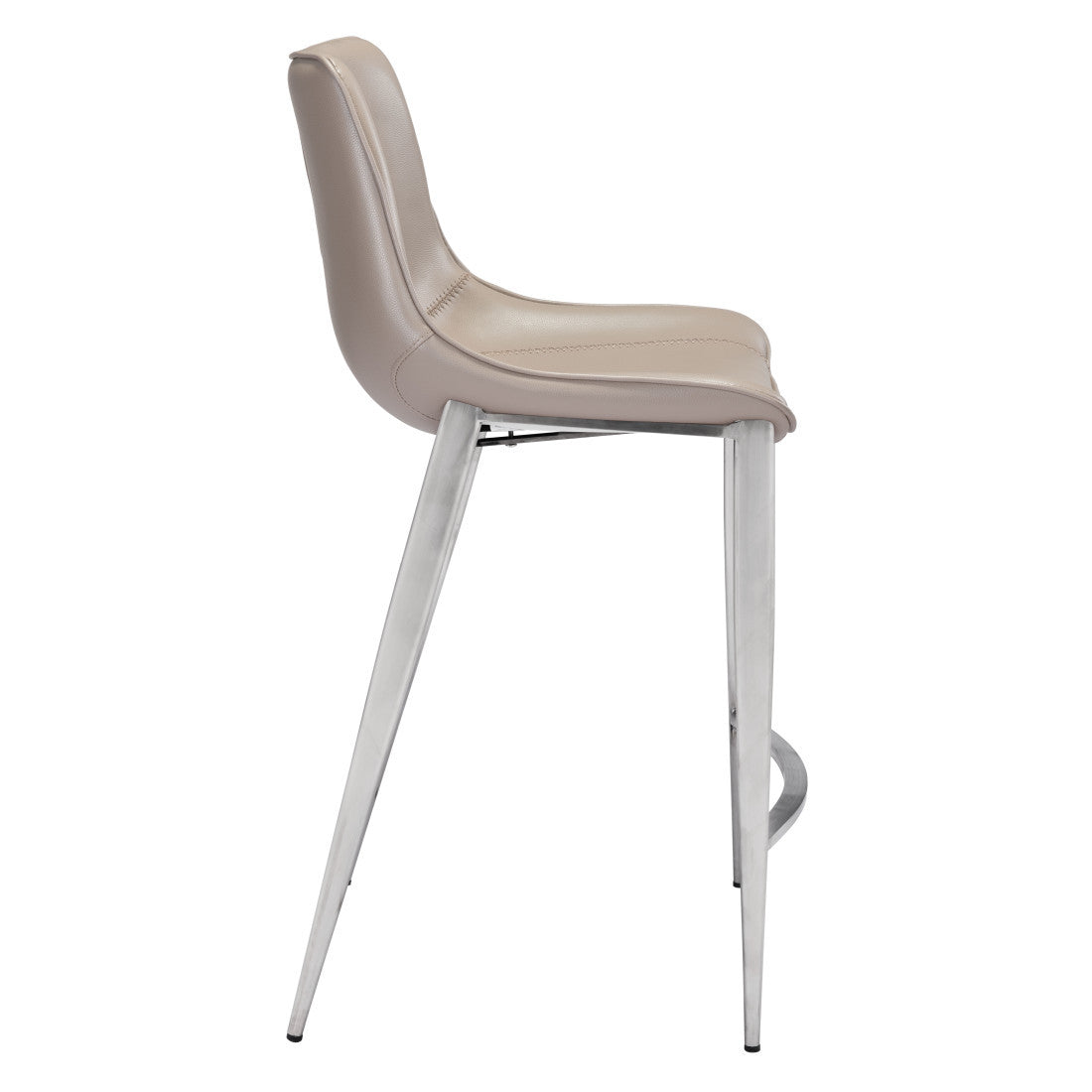 Gray & Silver Steel Low Back Counter Height Bar Chairs - Set of 2