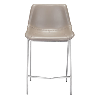 Briar Gray & Silver Steel Low Back Counter Height Bar Chairs - Set of 2