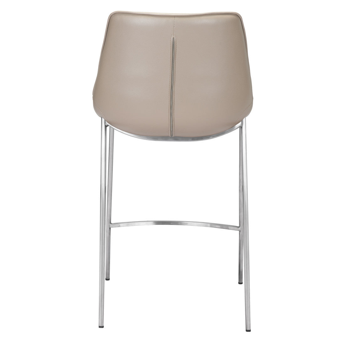 Gray & Silver Steel Low Back Counter Height Bar Chairs - Set of 2