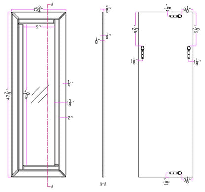 Clear Glass Framed Full Length Hanging Mirror