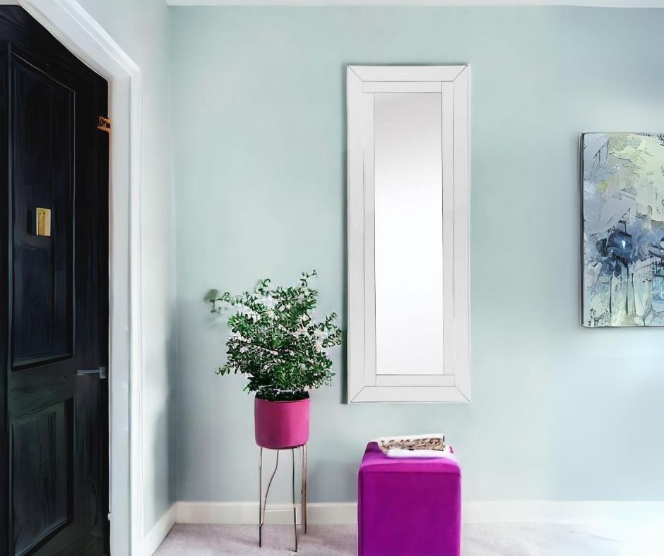 Clear Glass Framed Full Length Hanging Mirror