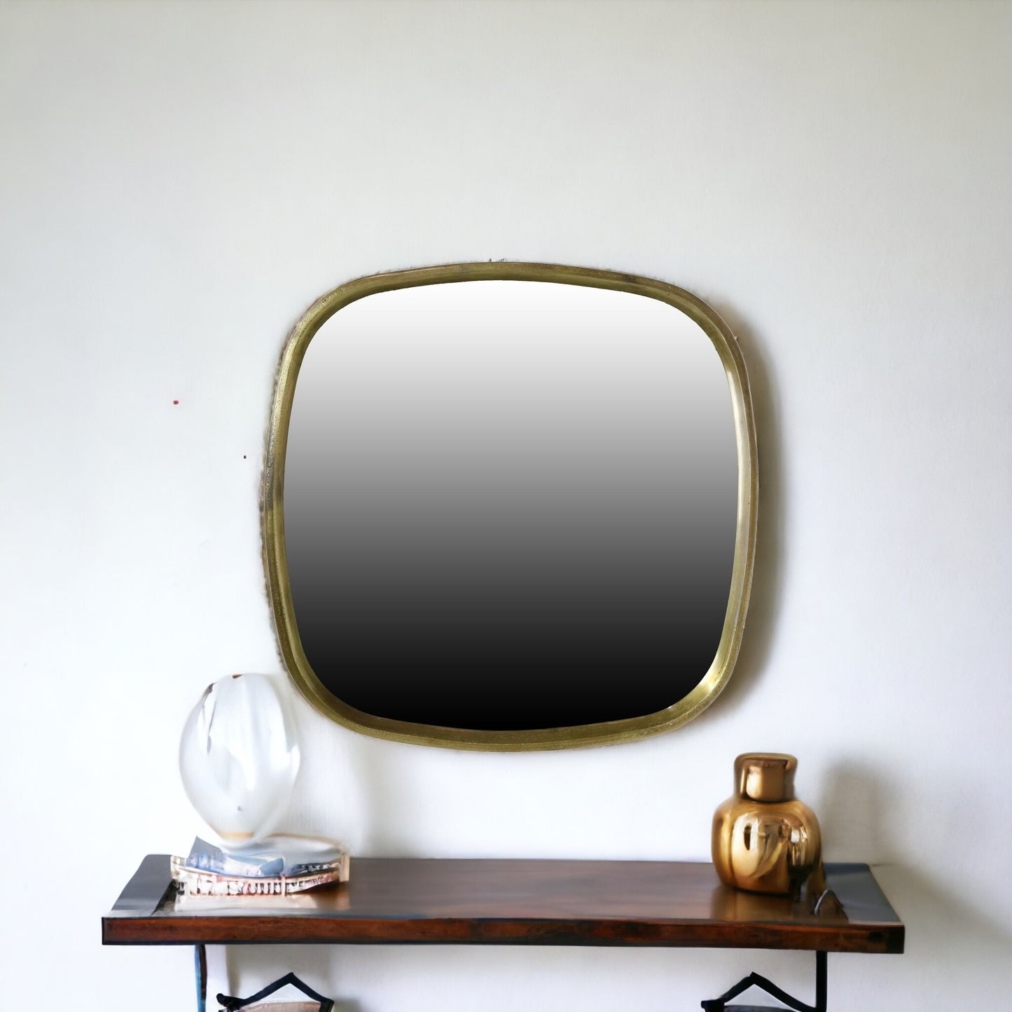 Small Brass Accent Mirror