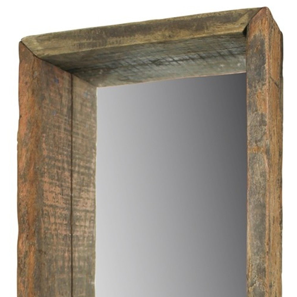 Natural Brown Framed Full Length Hanging Mirror