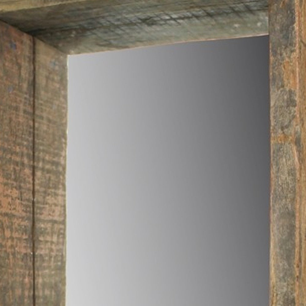 Natural Brown Framed Full Length Hanging Mirror