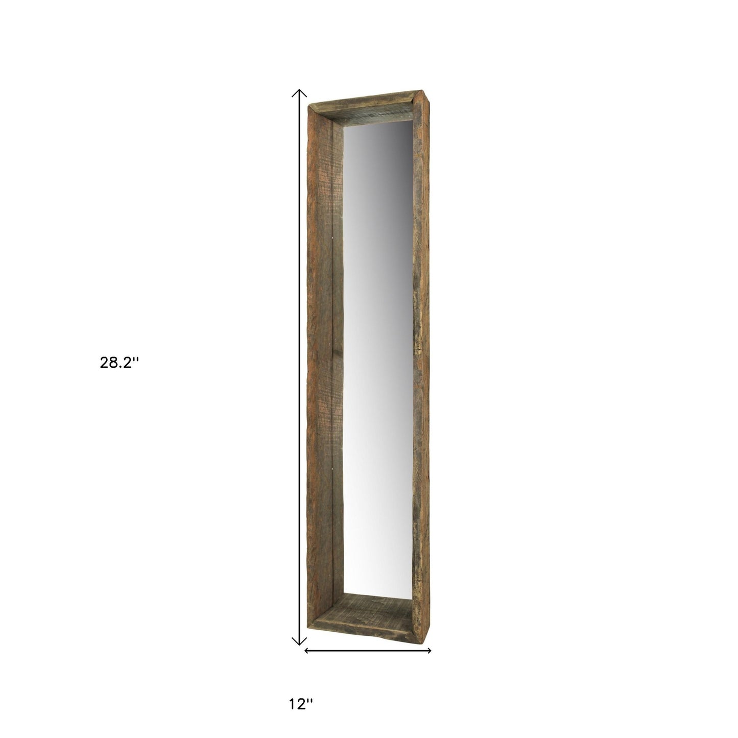 Natural Brown Framed Full Length Hanging Mirror