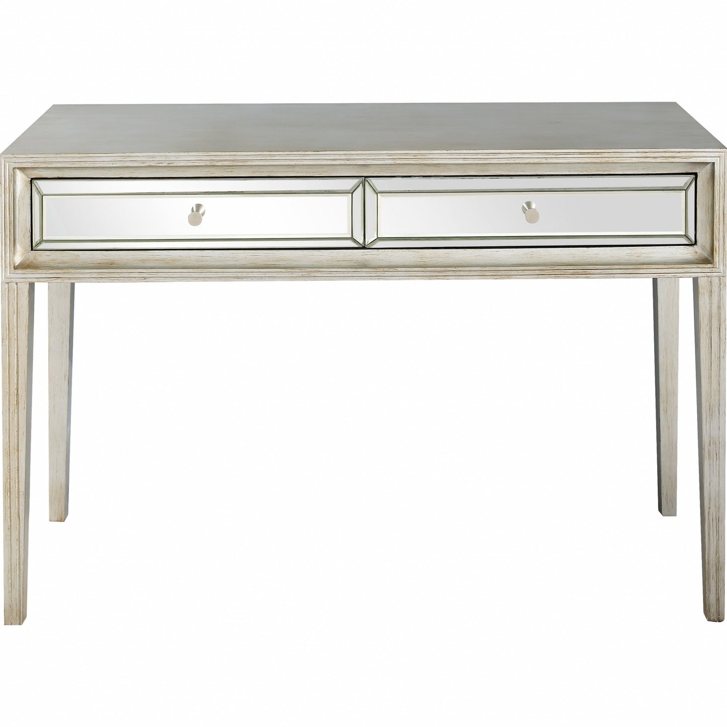 Silver Mirrored Glass Console Table