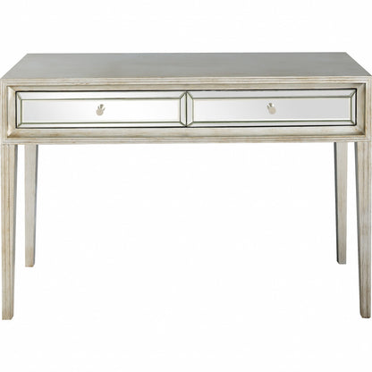 Silver Mirrored Glass Console Table