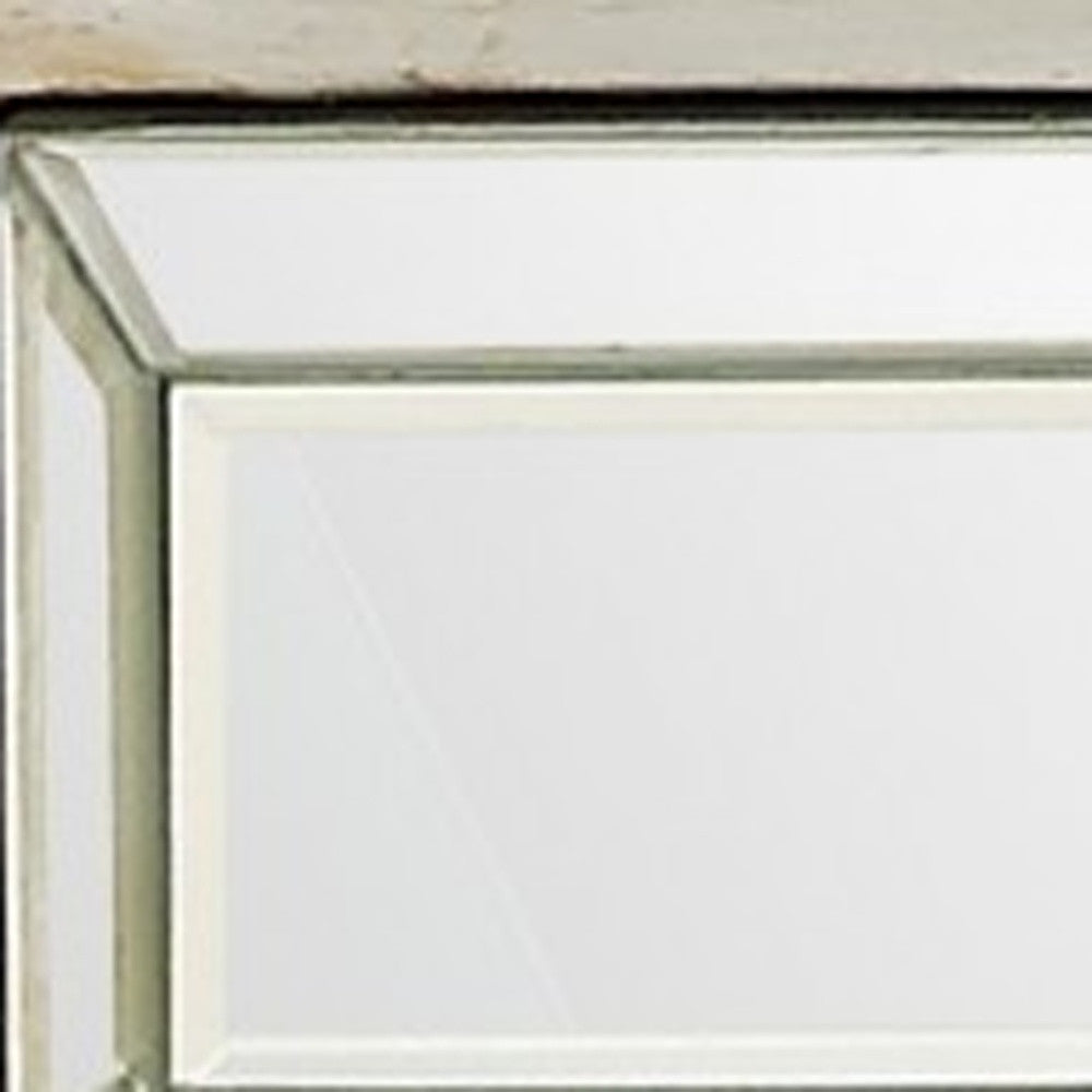 Silver Mirrored Glass Console Table
