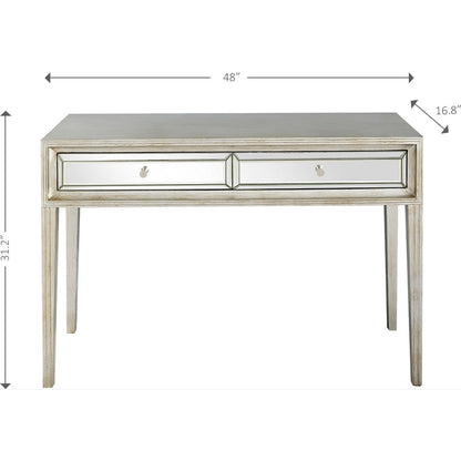 Silver Mirrored Glass Console Table