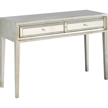 Silver Mirrored Glass Console Table