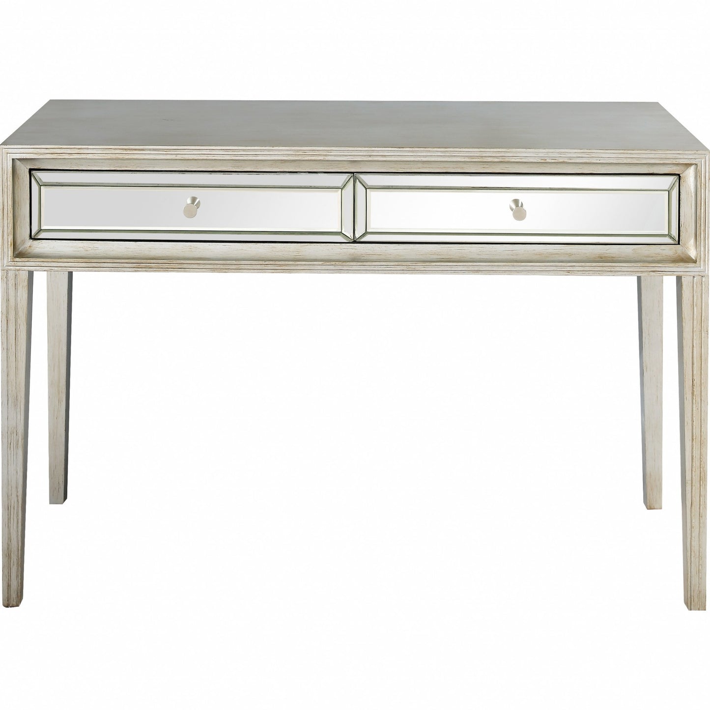 Silver Mirrored Glass Console Table