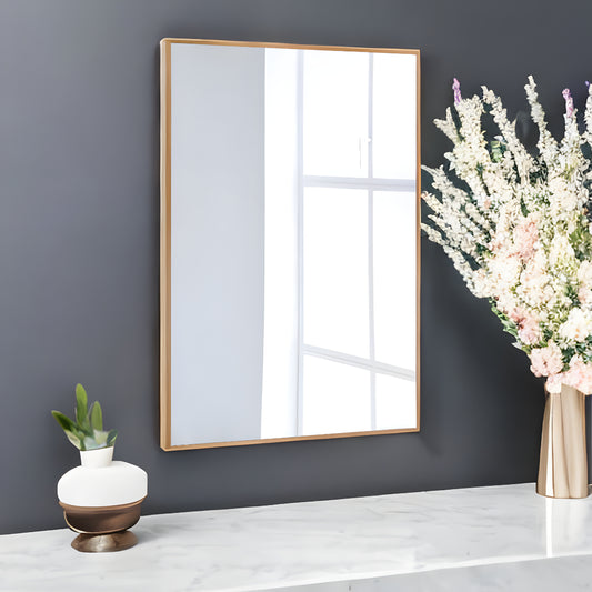 Gold Metal Framed Bathroom Vanity Mirror