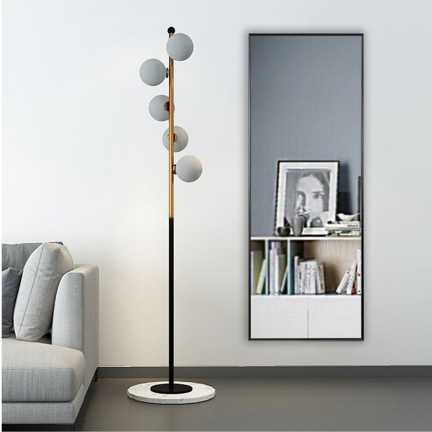 Black Metal Framed Full Length Mirror