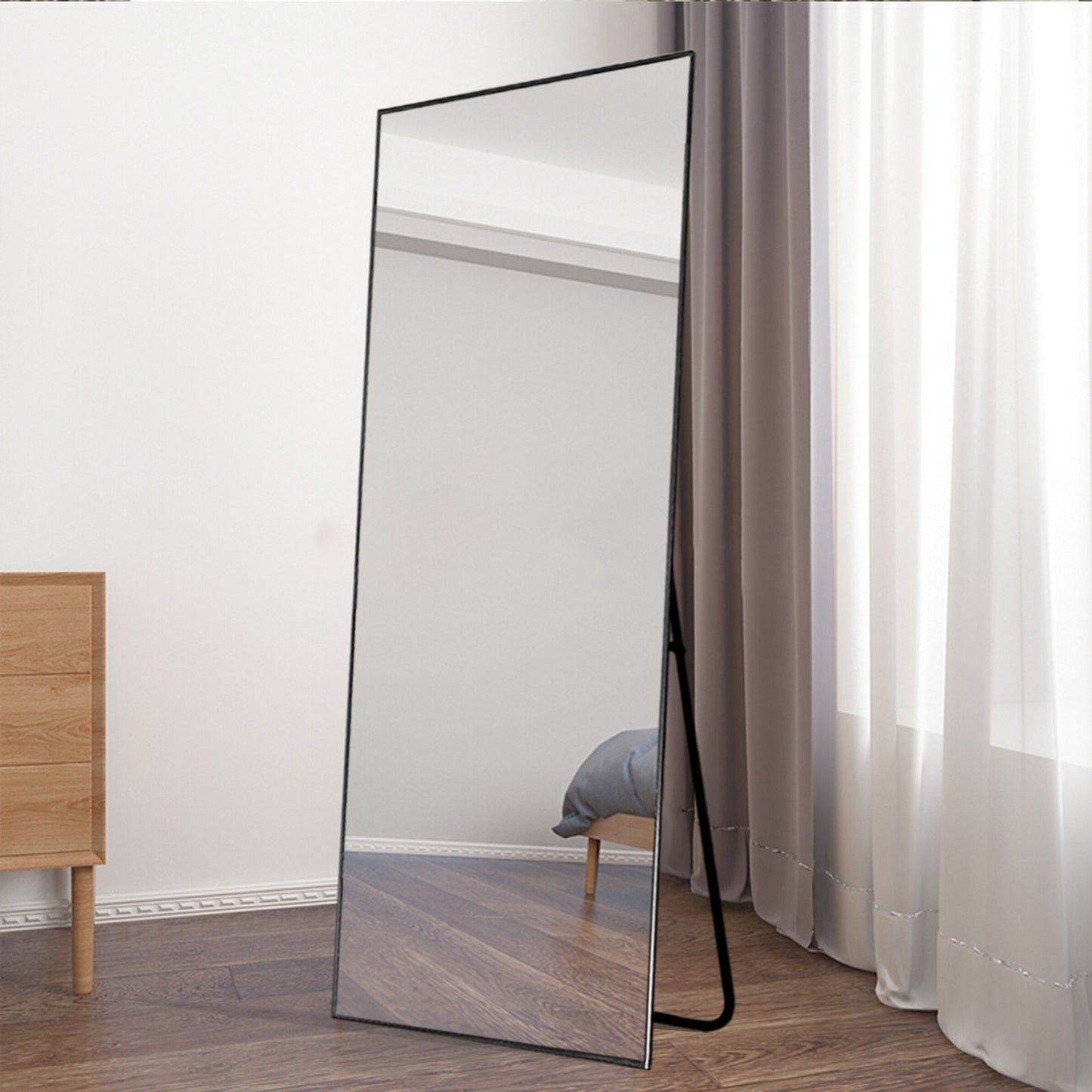 Black Metal Framed Full Length Mirror