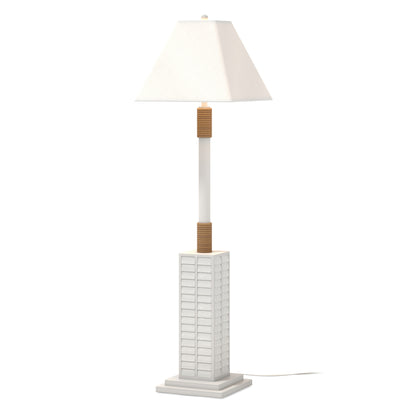 White Floor Lamp w/ White Linen Shade
