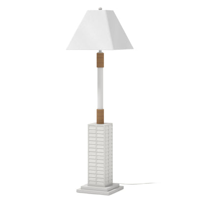 White Floor Lamp w/ White Linen Shade