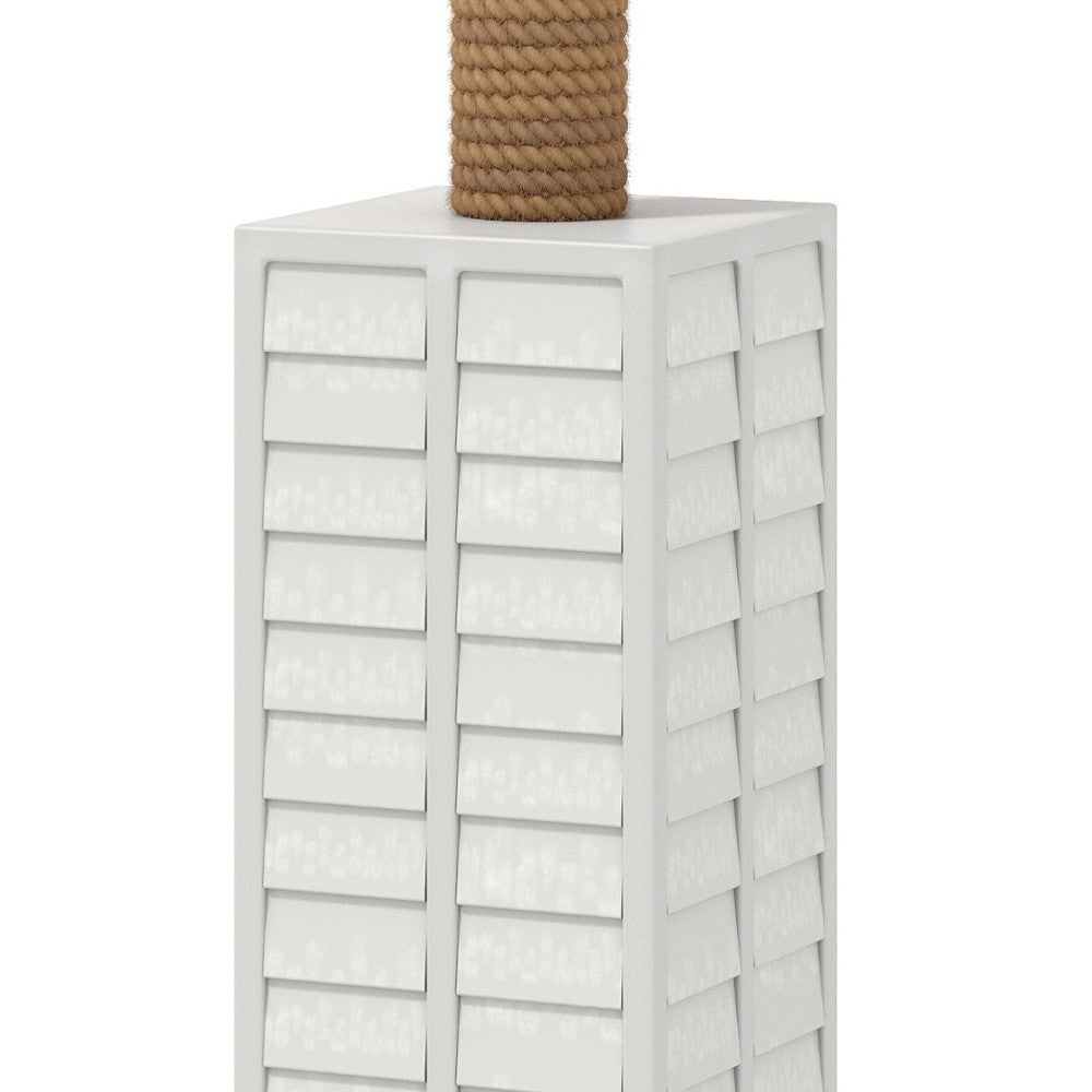 White Floor Lamp w/ White Linen Shade
