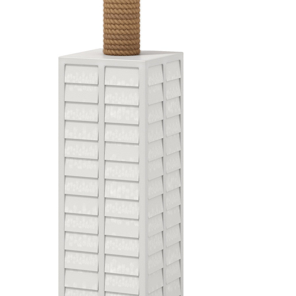 White Floor Lamp w/ White Linen Shade