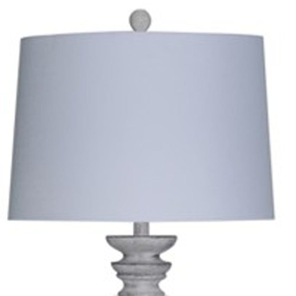 White Wash Plantation Resin Floor Lamp w/ White Shade