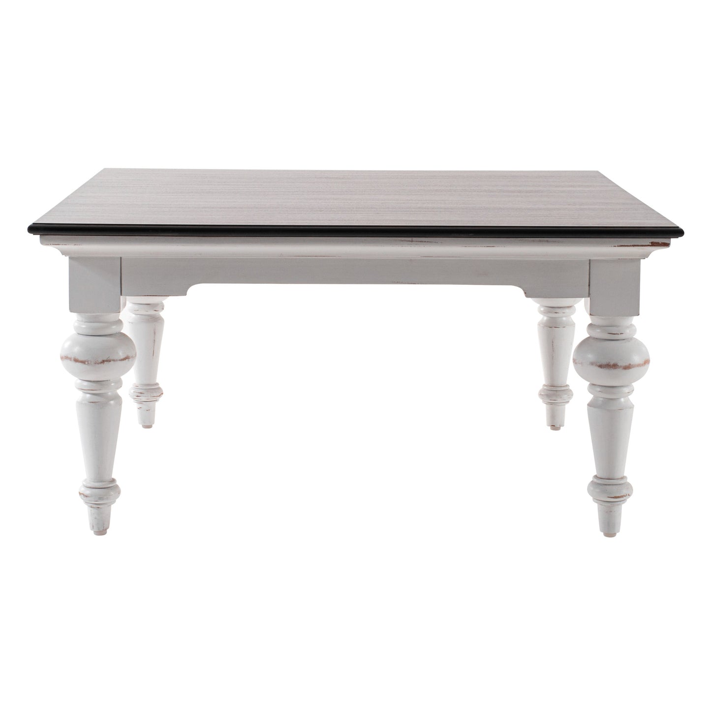Brown & White Wood Square Distressed Coffee Table image 2