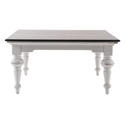 Brown & White Wood Square Distressed Coffee Table image 2