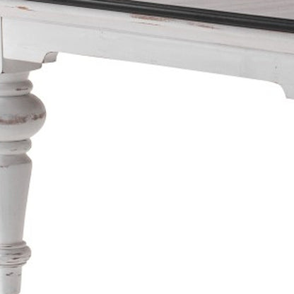 Brown & White Wood Square Distressed Coffee Table image 7