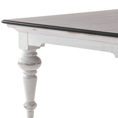 Brown & White Wood Square Distressed Coffee Table image 6