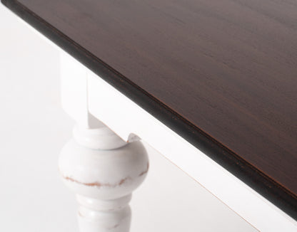 Brown & White Wood Square Distressed Coffee Table image 8
