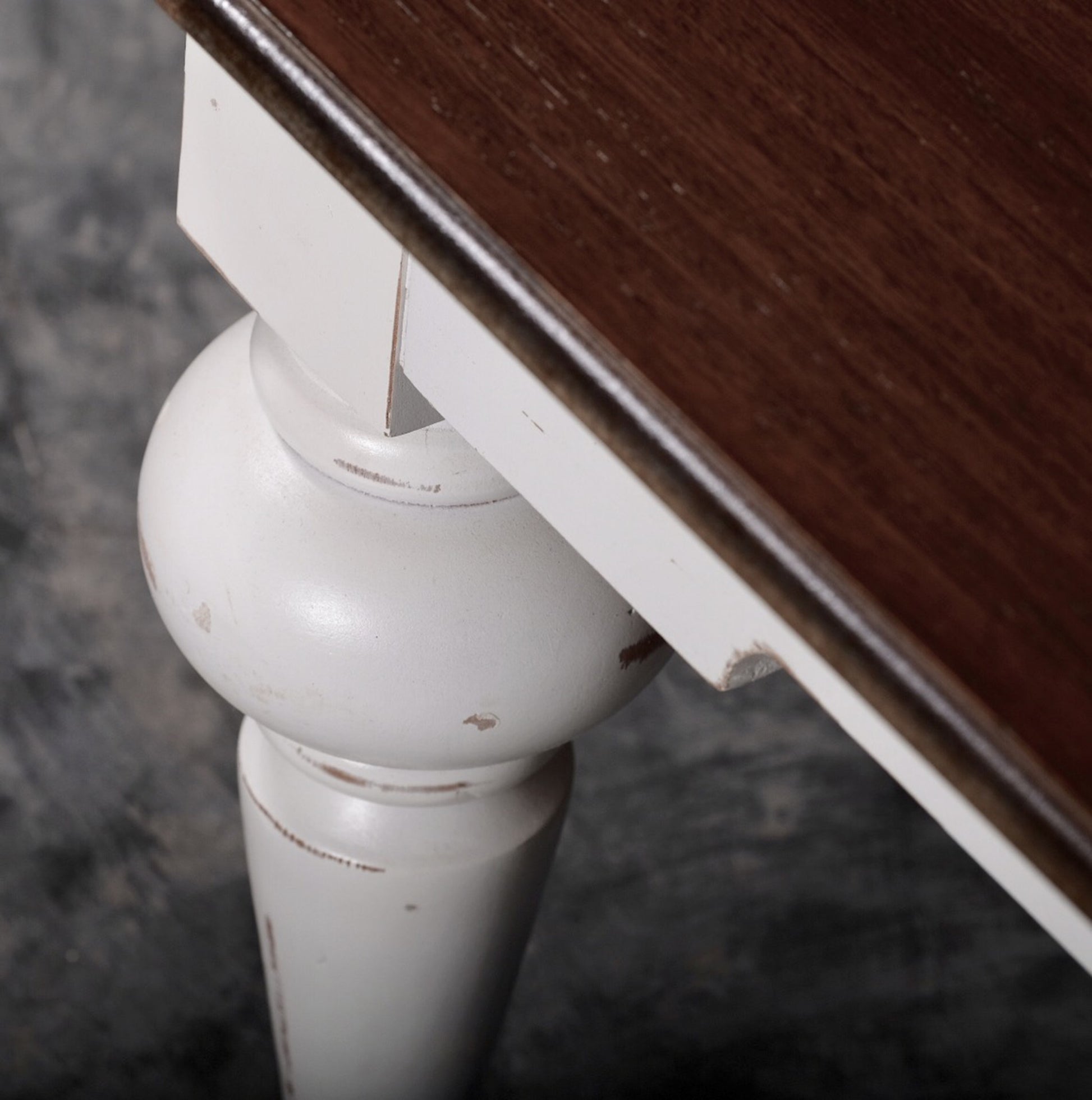 Brown & White Wood Square Distressed Coffee Table image 9