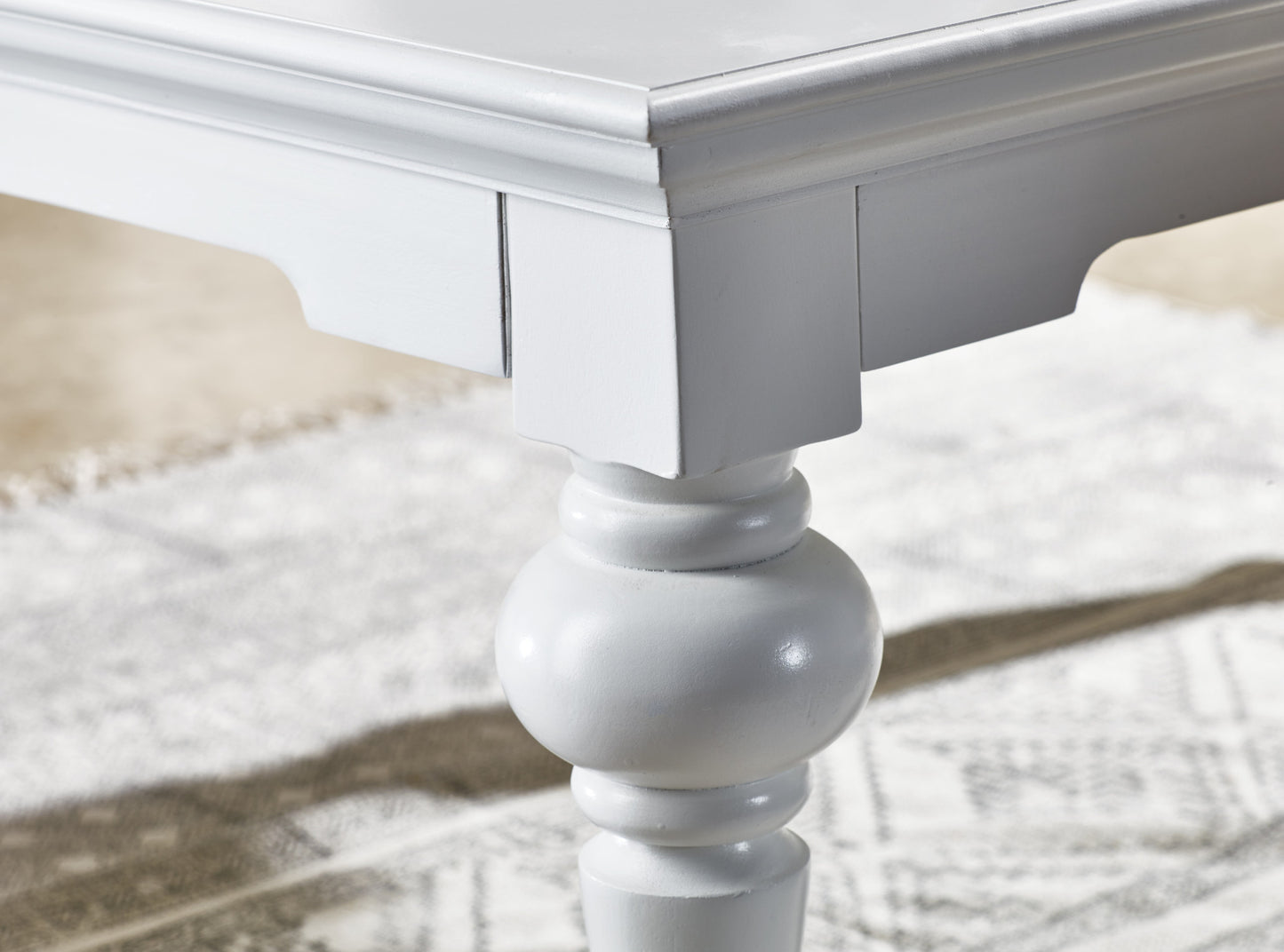 White Solid Wood Coffee Table image 9