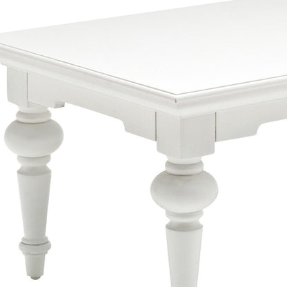White Solid Wood Coffee Table image 6