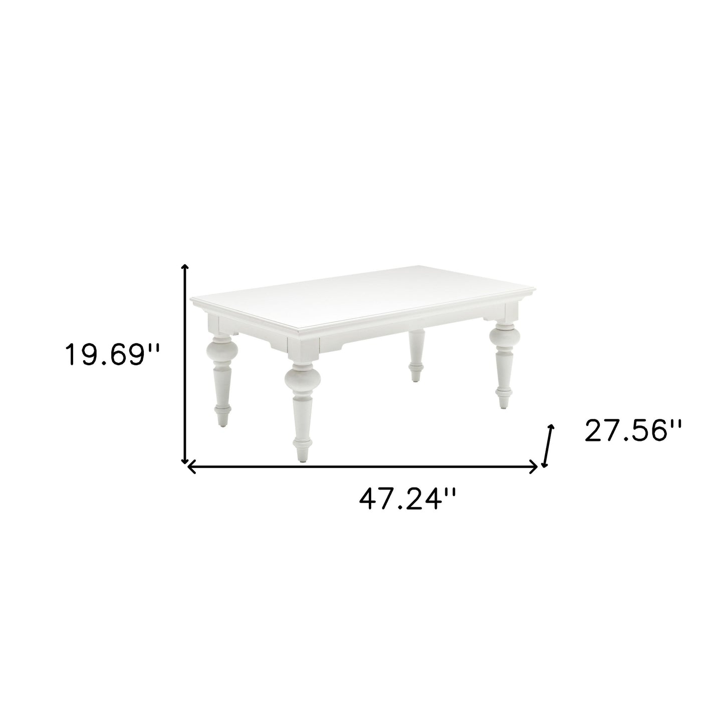 White Solid Wood Coffee Table