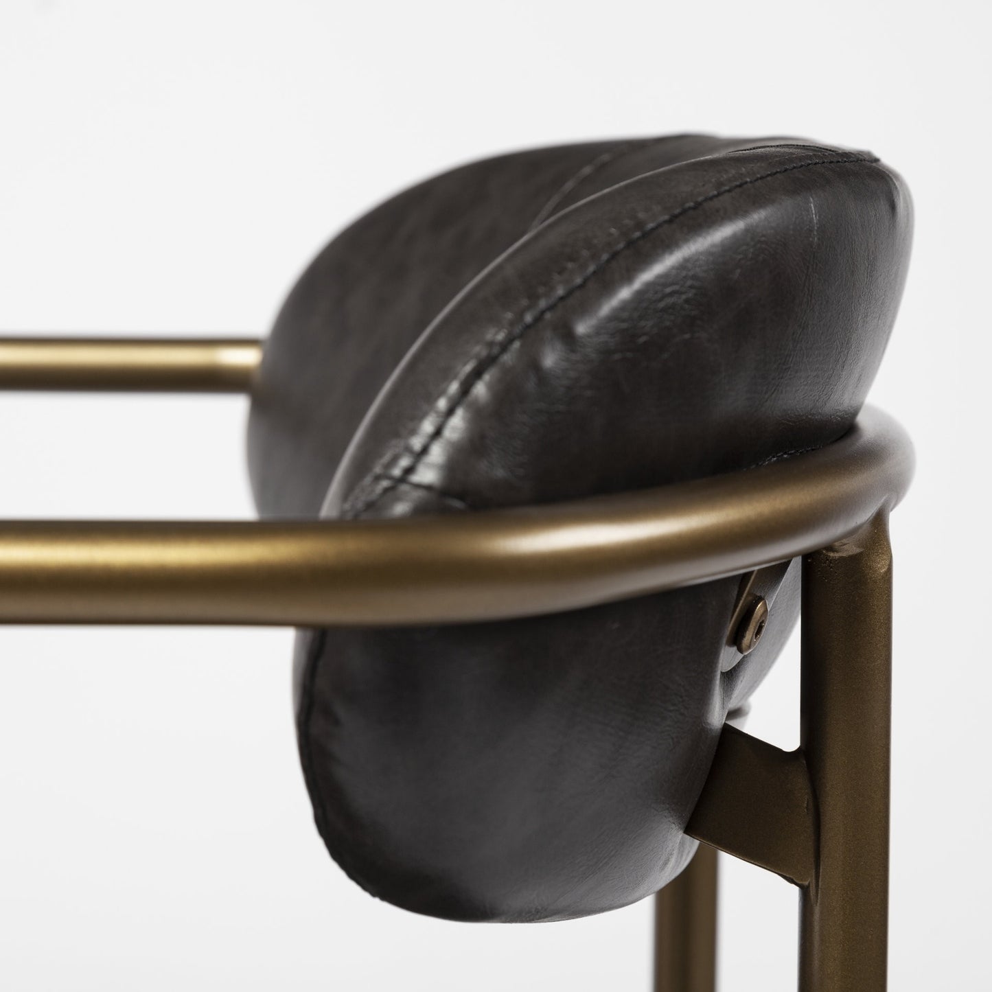 Brown & Gold Faux Leather Dining Chairs - Set of 2