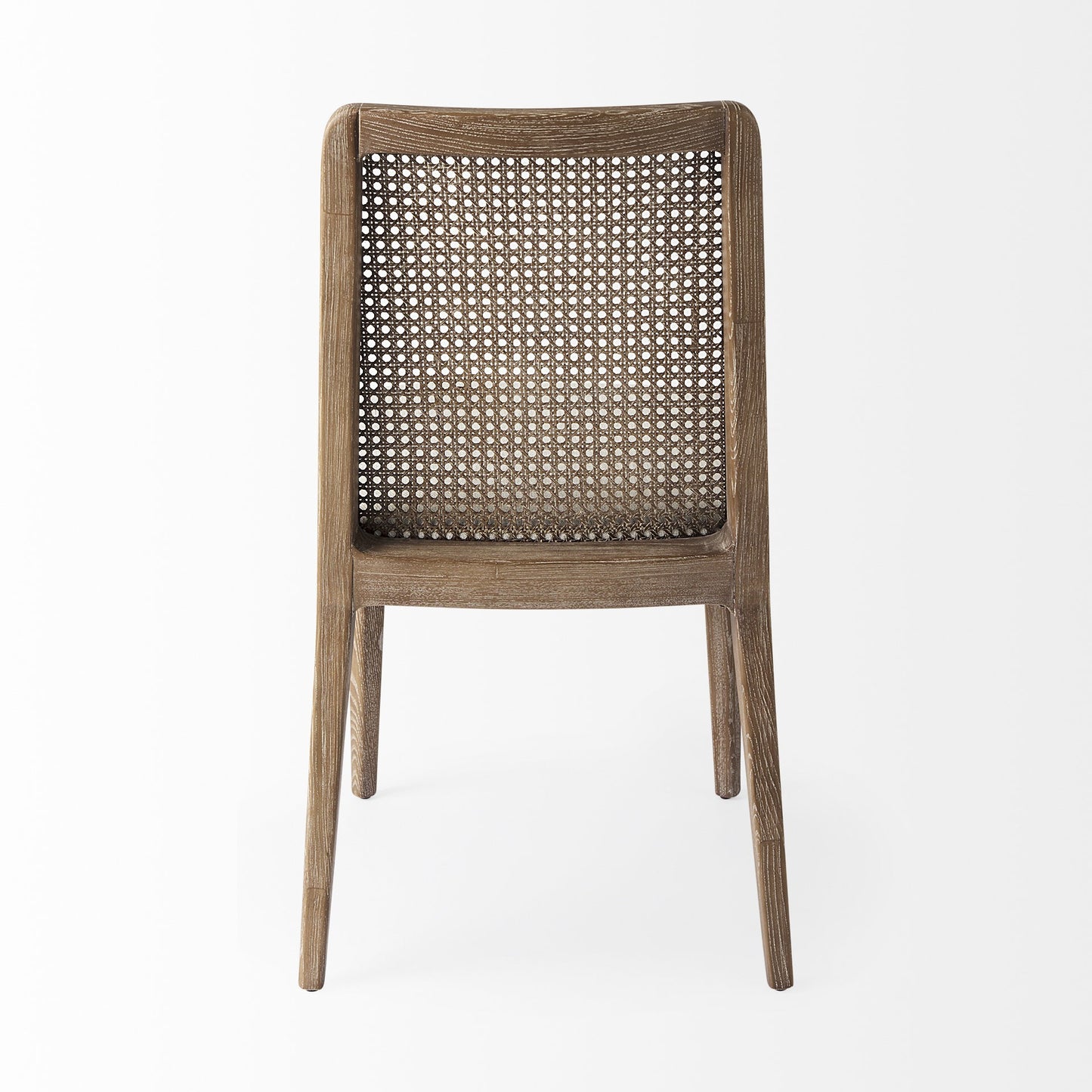 Cream & Brown Fabric Cross Back Side Chairs - Set of 2