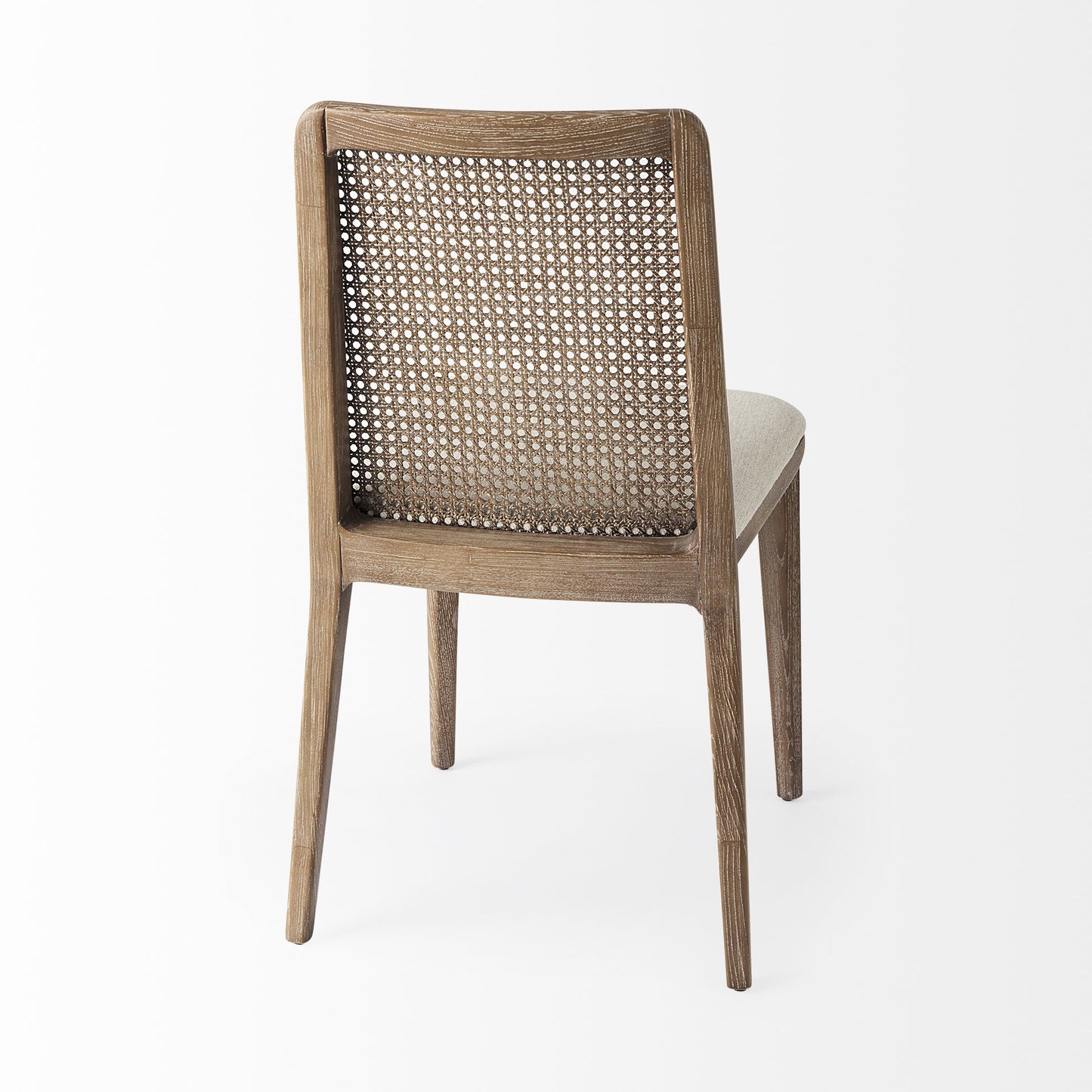 Cream & Brown Fabric Cross Back Side Chairs - Set of 2