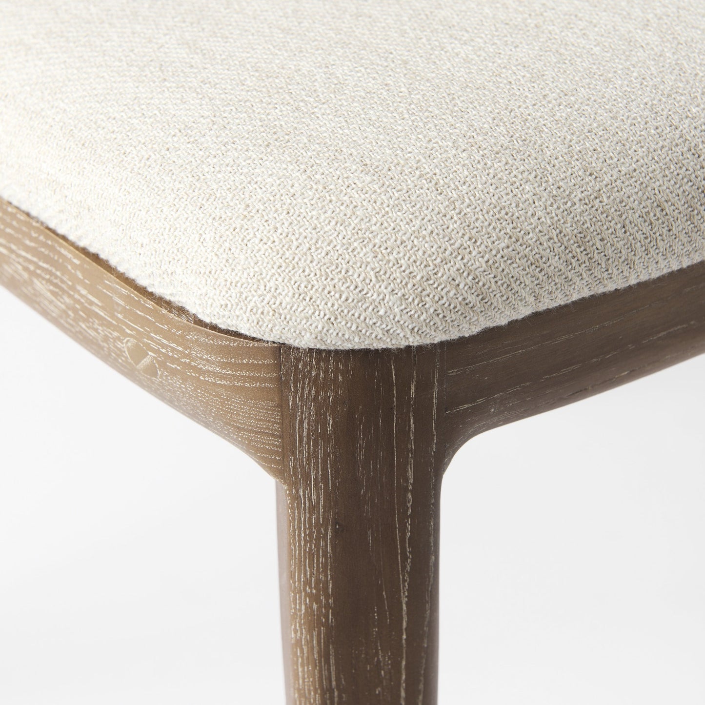 Cream & Brown Fabric Cross Back Side Chairs - Set of 2