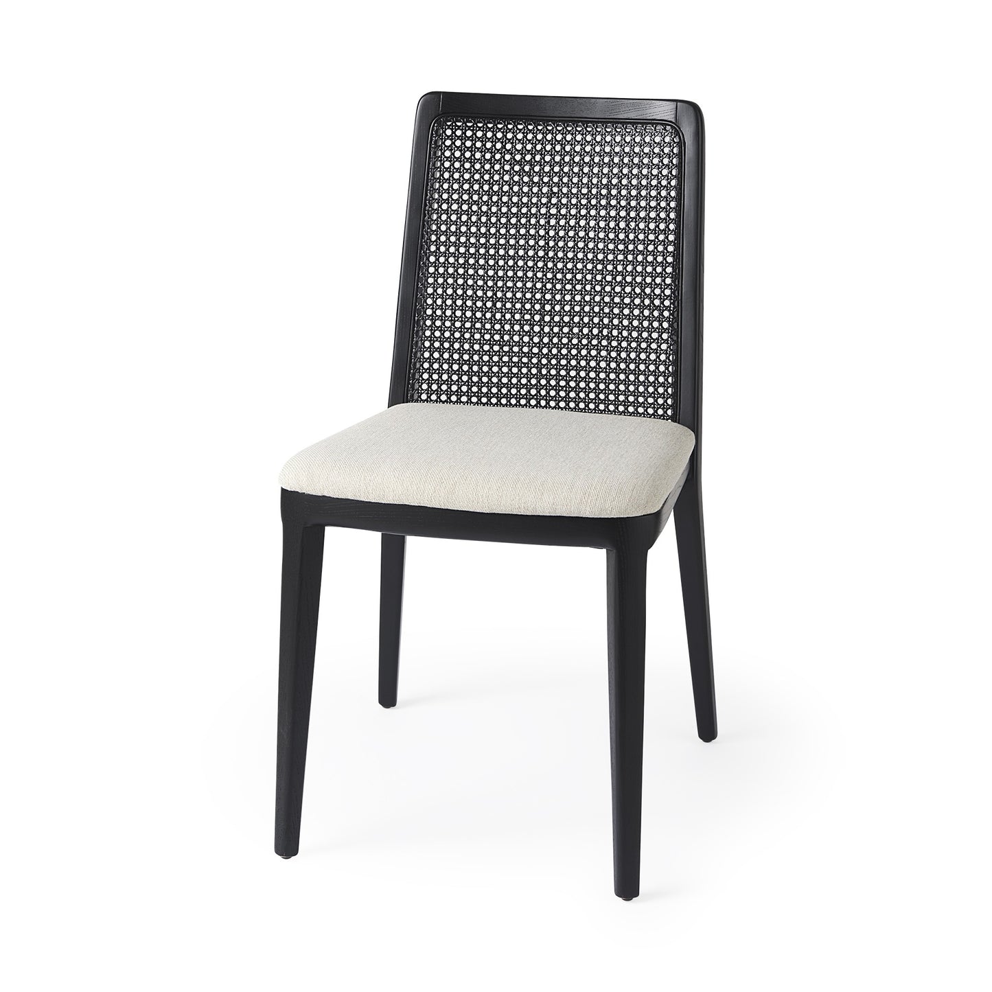 Black Fabric Cross Back Side Chairs - Set of 2