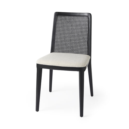 Black Fabric Cross Back Side Chairs - Set of 2