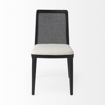 Black Fabric Cross Back Side Chairs - Set of 2