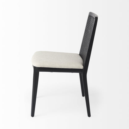 Black Fabric Cross Back Side Chairs - Set of 2