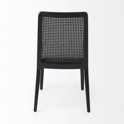 Black Fabric Cross Back Side Chairs - Set of 2