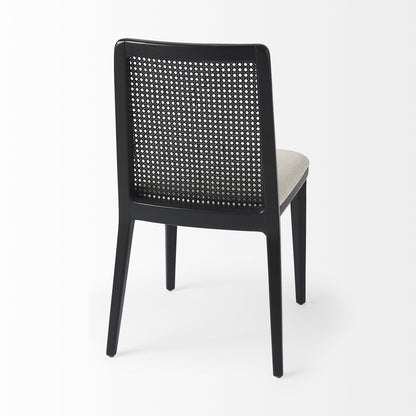 Black Fabric Cross Back Side Chairs - Set of 2