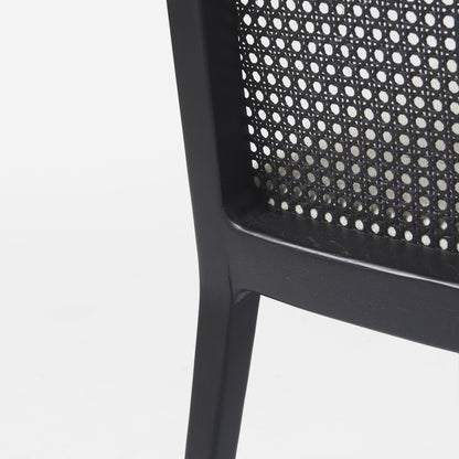 Black Fabric Cross Back Side Chairs - Set of 2