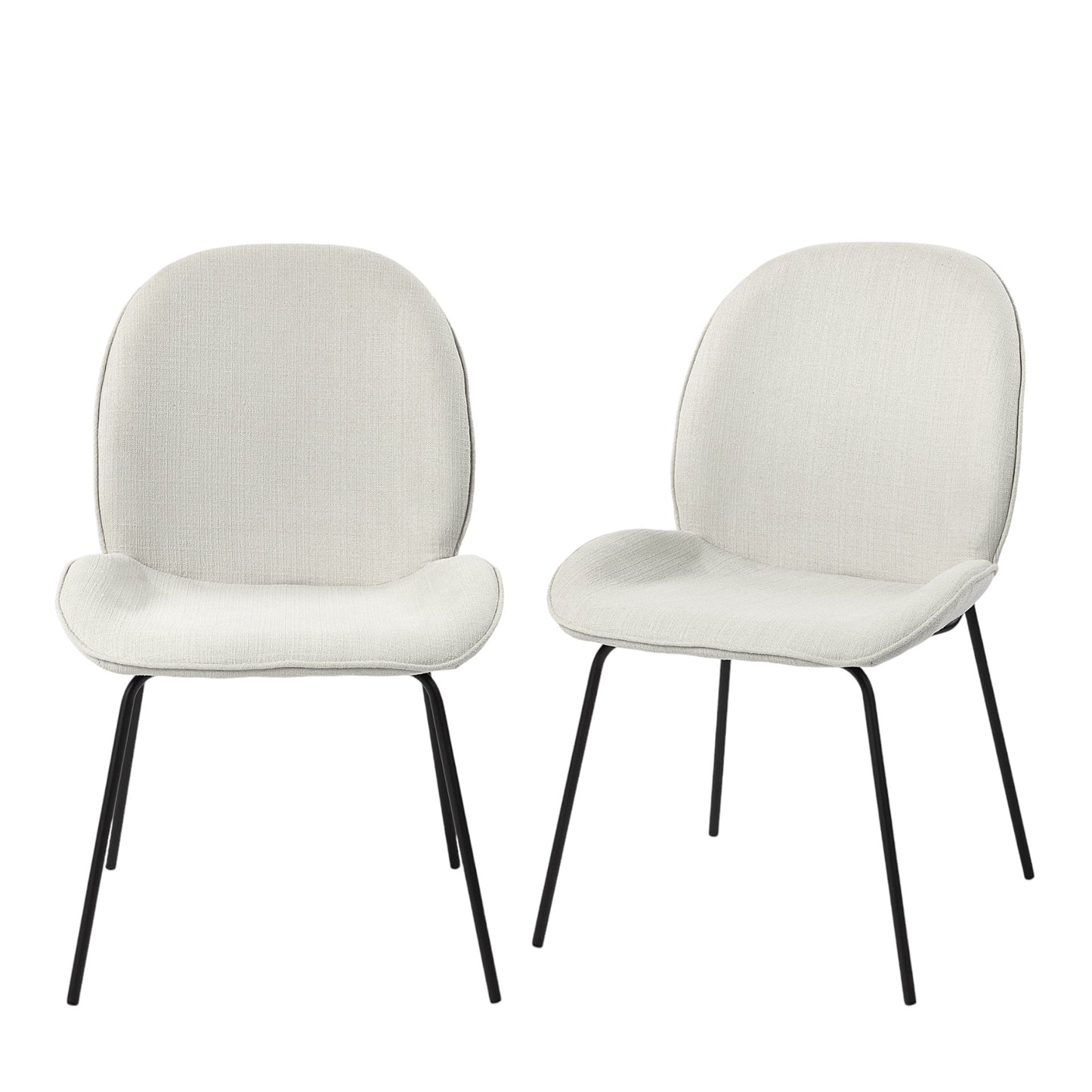 White & Black Fabric Side Chairs - Set of 2