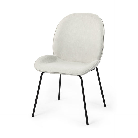 White & Black Fabric Side Chairs - Set of 2