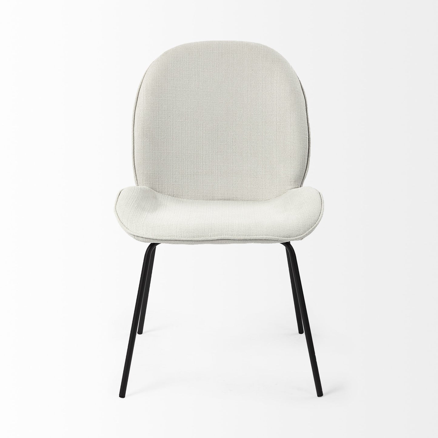 White & Black Fabric Side Chairs - Set of 2